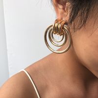 Fashion Style New Gold Multi-layer Metal Irregular Earrings main image 6