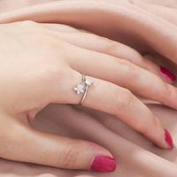 Korea Simple Fashion Five-pointed Star Zircon Opening Ring main image 1