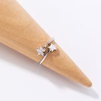 Korea Simple Fashion Five-pointed Star Zircon Opening Ring main image 3