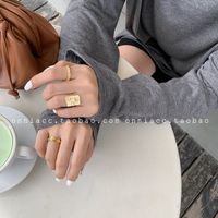 Fashion S925 Silver Golden Clown Face Twist Woven Ring main image 3