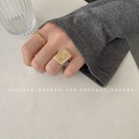 Fashion S925 Silver Golden Clown Face Twist Woven Ring main image 4