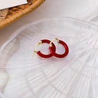 Korean Style Fashion Candy Color Small Circle Earrings sku image 1