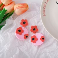 Fashion Style New Exaggerated Color Matching Flower Earrings sku image 1