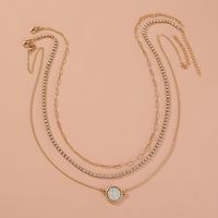 Simple Crystal Cluster Pendant Rhinestone Claw Chain Multi-layer Necklace sku image 1
