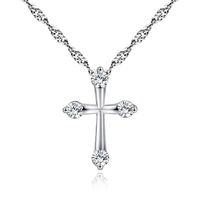 Collier Croix Zircon Serti De Diamants De Style Minimaliste sku image 1