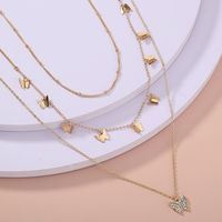 Vintage Jewelry Metal Clavicle Chain Butterfly Multi-layer Necklace sku image 1