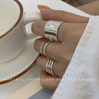 Fashion S925 Sterling Silver Twist Three-line Open Ring sku image 3