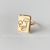 Mode S925 Silber Gold Clown Gesicht Twist Gewebten Ring sku image 1