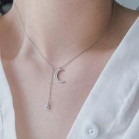 Collar De Estrella De Cinco Puntas Con Estrella Y Luna De Estilo Coreano sku image 1