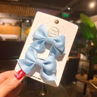 Korean Style Solid Color Children's Bow Hairpin sku image 1