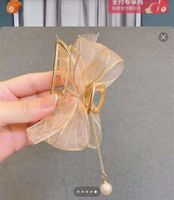 Tassel Pendant Crystal Transparent Beads Hair Clip sku image 1