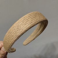 Korean Style Retro Sponge Straw Woven Headband sku image 1
