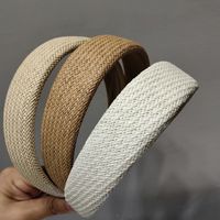 Korean Style Retro Sponge Straw Woven Headband main image 4