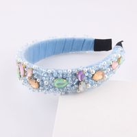 Fashion Flannelette Pearl Crystal Inlaid Rhinestone Headband main image 6