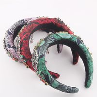 Fashion Diamond Colored Geometric Pattern Sponge Headband main image 3