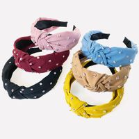 Korean Color Rhinestone Wide-sided Knotted Headband Wholesale main image 4