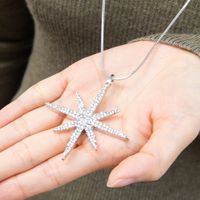 Fashion Simple Diamond Six-pointed Star Pendant Necklace main image 1