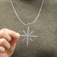Fashion Simple Diamond Six-pointed Star Pendant Necklace main image 3
