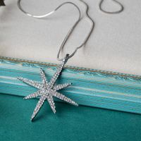 Fashion Simple Diamond Six-pointed Star Pendant Necklace main image 4