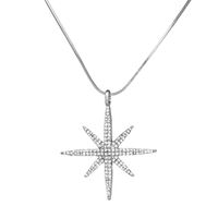 Fashion Simple Diamond Six-pointed Star Pendant Necklace main image 6