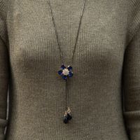 Fashion Simple Crystal Five-petal Flower Pendant Pendant Necklace main image 5