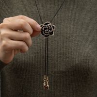 Mode Einfache Diamant Mehrschichtige Rose Anhänger Halskette main image 3