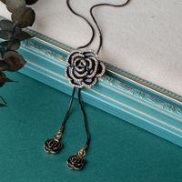 Mode Einfache Diamant Mehrschichtige Rose Anhänger Halskette main image 4