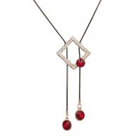 Fashion Simple Crystal Geometric Long Pendant Necklace sku image 1