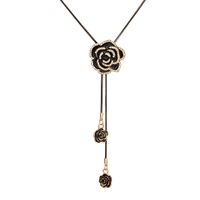 Mode Einfache Diamant Mehrschichtige Rose Anhänger Halskette sku image 1