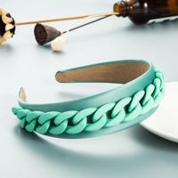 New French Color Resin Chain Fabric Simple Broad-brimmed Headband main image 5
