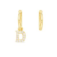 Letters Asymmetrical Simple Diamond Earrings sku image 4
