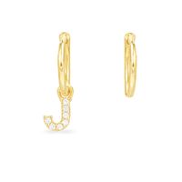 Letters Asymmetrical Simple Diamond Earrings sku image 10