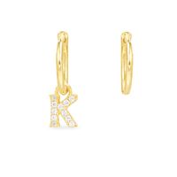 Letters Asymmetrical Simple Diamond Earrings sku image 11