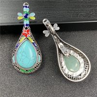 Gem Inlaid Pipa Multicolor Pendant Brooch Necklace Accessories main image 5