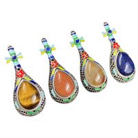 Gem Inlaid Pipa Multicolor Pendant Brooch Necklace Accessories main image 3