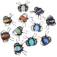 Gem Inlaid Spider Multicolor Pendant Brooch Dual-purpose Necklace Brooch Diy Accessories main image 3