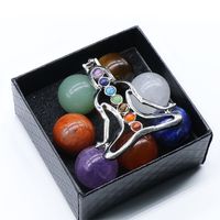 Chakela Seven Chakra Natural Energy Stone 20mm Round Ball Boxed Yoga Healing Stone main image 1