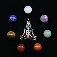 Chakela Seven Chakra Natural Energy Stone 20mm Round Ball Boxed Yoga Healing Stone main image 4