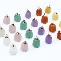 Natural Crystal Agate Jade Carved Pumpkin Flower Pendant Diy Jewelry Accessories Wholesale main image 4