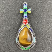 Gem Inlaid Pipa Multicolor Pendant Brooch Necklace Accessories sku image 7