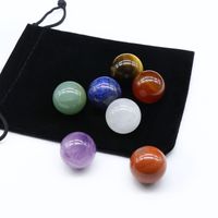 Chakela Seven Chakra Natural Energy Stone 20mm Round Ball Boxed Yoga Healing Stone sku image 1