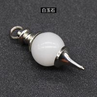 Crystal Agate Semi-precious Stones Round Bead Pendulum Pendants Jewelry Accessories sku image 6