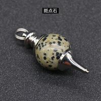 Crystal Agate Semi-precious Stones Round Bead Pendulum Pendants Jewelry Accessories sku image 10