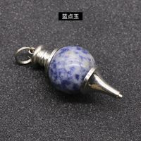 Crystal Agate Semi-precious Stones Round Bead Pendulum Pendants Jewelry Accessories sku image 13