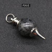 Crystal Agate Semi-precious Stones Round Bead Pendulum Pendants Jewelry Accessories sku image 12