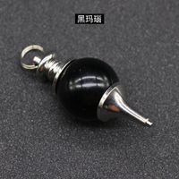 Crystal Agate Semi-precious Stones Round Bead Pendulum Pendants Jewelry Accessories sku image 8