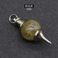 Crystal Agate Semi-precious Stones Round Bead Pendulum Pendants Jewelry Accessories sku image 15