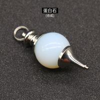 Crystal Agate Semi-precious Stones Round Bead Pendulum Pendants Jewelry Accessories sku image 19