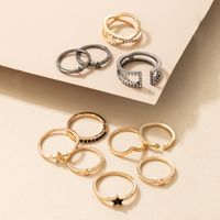 New Fashion Style Five-pointed Star Geometric Diamond Ring Set main image 3