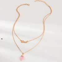 European And American Irregular Natural Crystal Stone Pendant Children's Necklace sku image 1